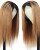 1B/27 Ombre India Straight 13x4 lace frontal wigs virgin human hair with baby hair