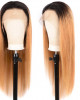 Ombre Straight hair Weave With Highlights 1B/27 4x4 lace closure wigs virgin human hair with baby hair
