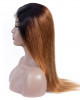 1B/30 Ombre Straight 13x4 silky lace frontal wigs virgin human hair with baby hair