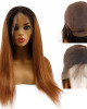 1B/30 Ombre Straight 13x4 silky lace frontal wigs virgin human hair with baby hair