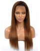 1B/30 Ombre Straight 13x4 silky lace frontal wigs virgin human hair with baby hair