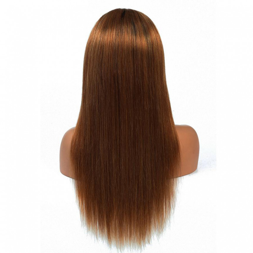 1B/30 Ombre Straight 13x4 silky lace frontal wigs virgin human hair with baby hair