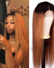 1B/30 Ombre Straight 4x4 lace closure wigs virgin human hair with baby hair