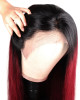 1B/99J Ombre Straight 4x4 lace closure red hair wig virgin human hair with baby hair