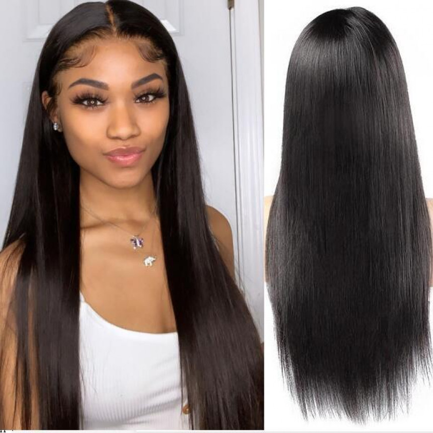 360 frontal straight human hair wig