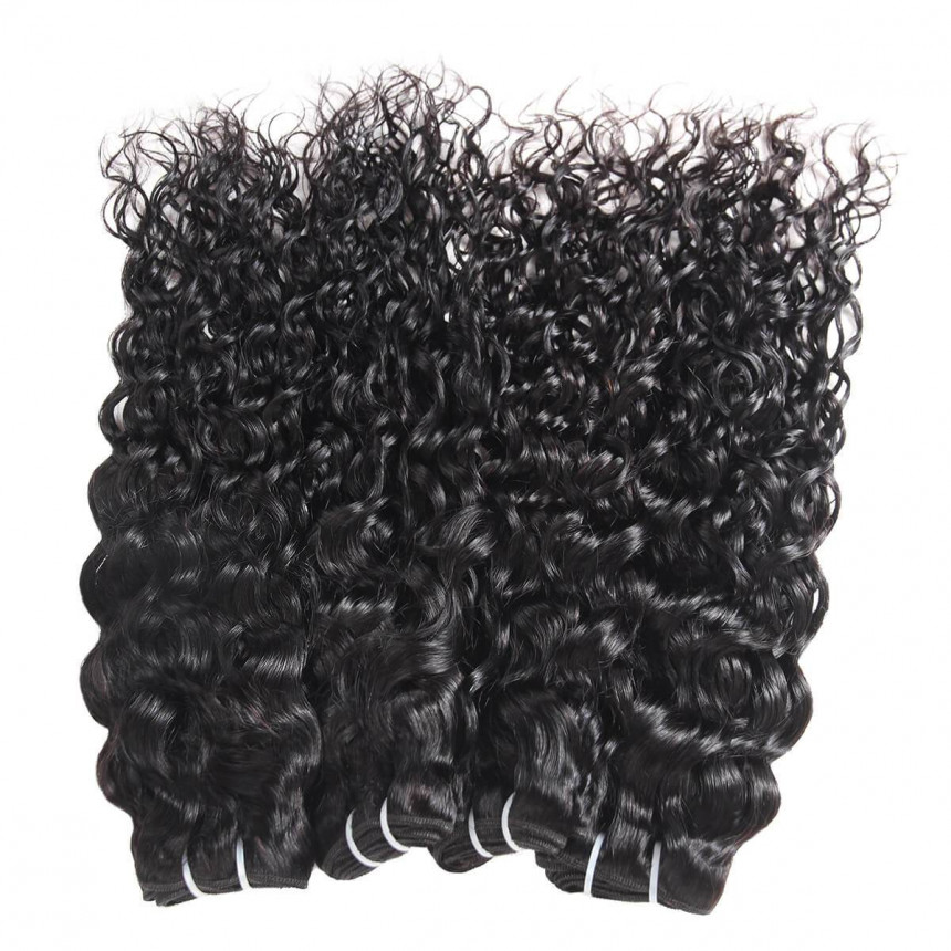 water wave hair 4 bundles peruvian water wave hair bundles with ear to ear lace frontal closure