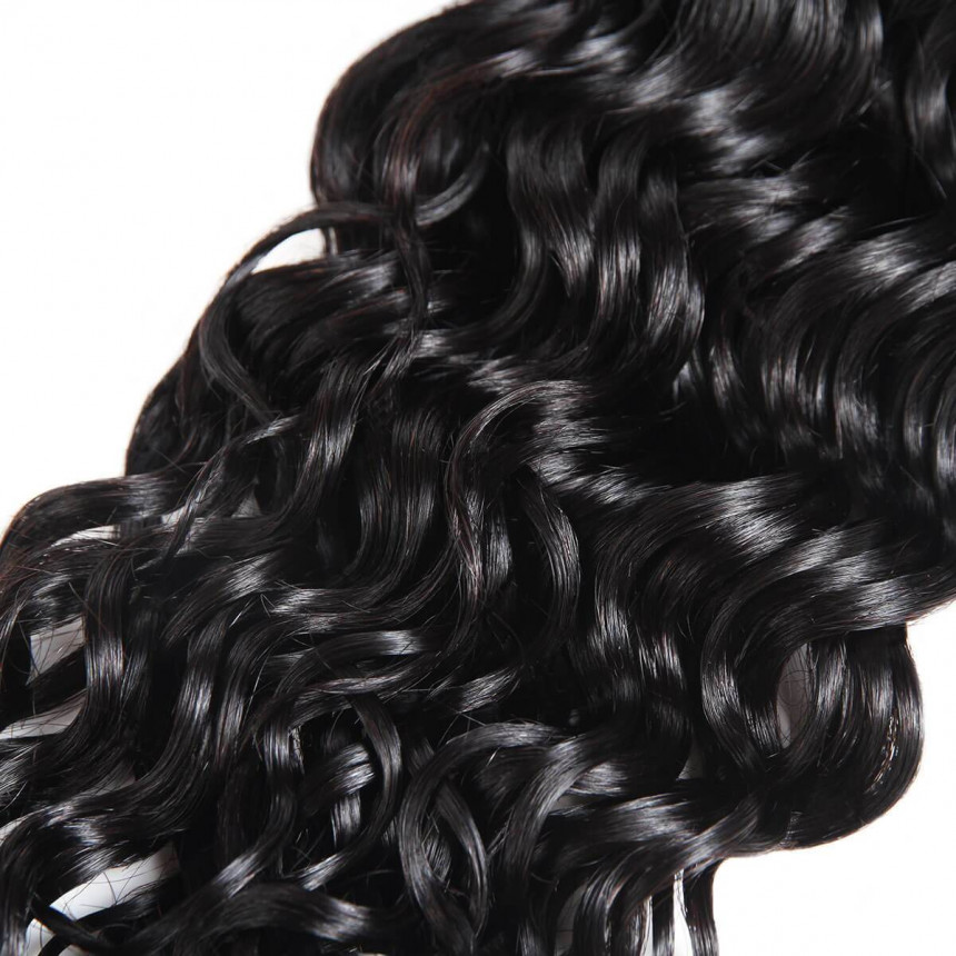 water wave hair 4 bundles peruvian water wave hair bundles with ear to ear lace frontal closure