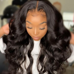 remy malaysian hair 4x4 body wave lace closure wig 150 density