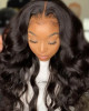 remy malaysian hair 4x4 body wave lace closure wig 150 density