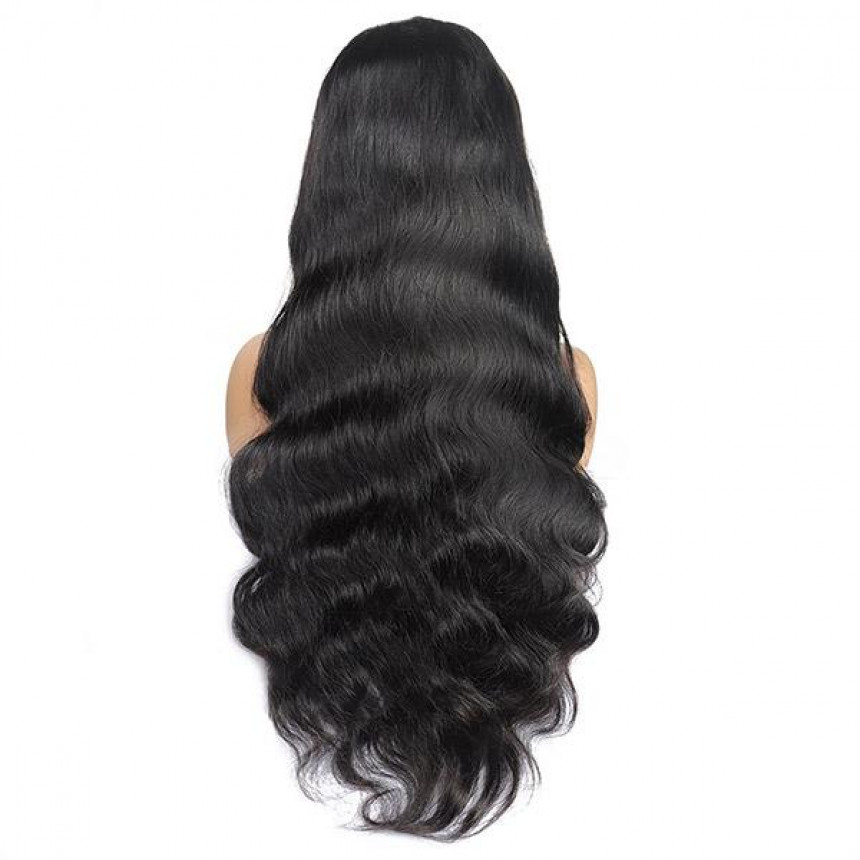 remy malaysian hair 4x4 body wave lace closure wig 150 density