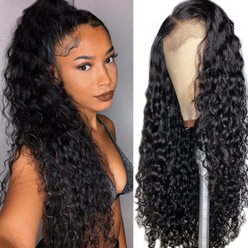 water wave hair lace front virgin remy human hair wigs