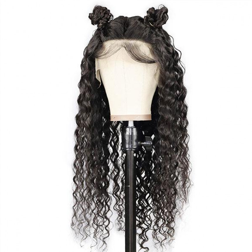 water wave hair lace front virgin remy human hair wigs