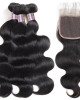 Virgin Brazilian Body Wave Human Hair 3 Bundles with 4*4 Lace Closure