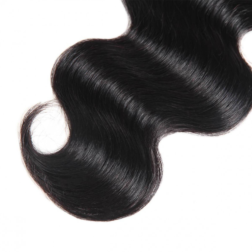 Virgin Brazilian Body Wave Human Hair 3 Bundles with 4*4 Lace Closure