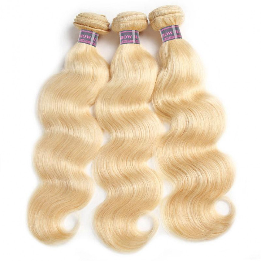  613 Blonde Loose Body Good Cheap Weave Hair 3 Bundles With 13*4 Lace Frontal