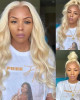 13X4 brazilian 613 lose boby wave lace frontal wig platinum blonde wigs