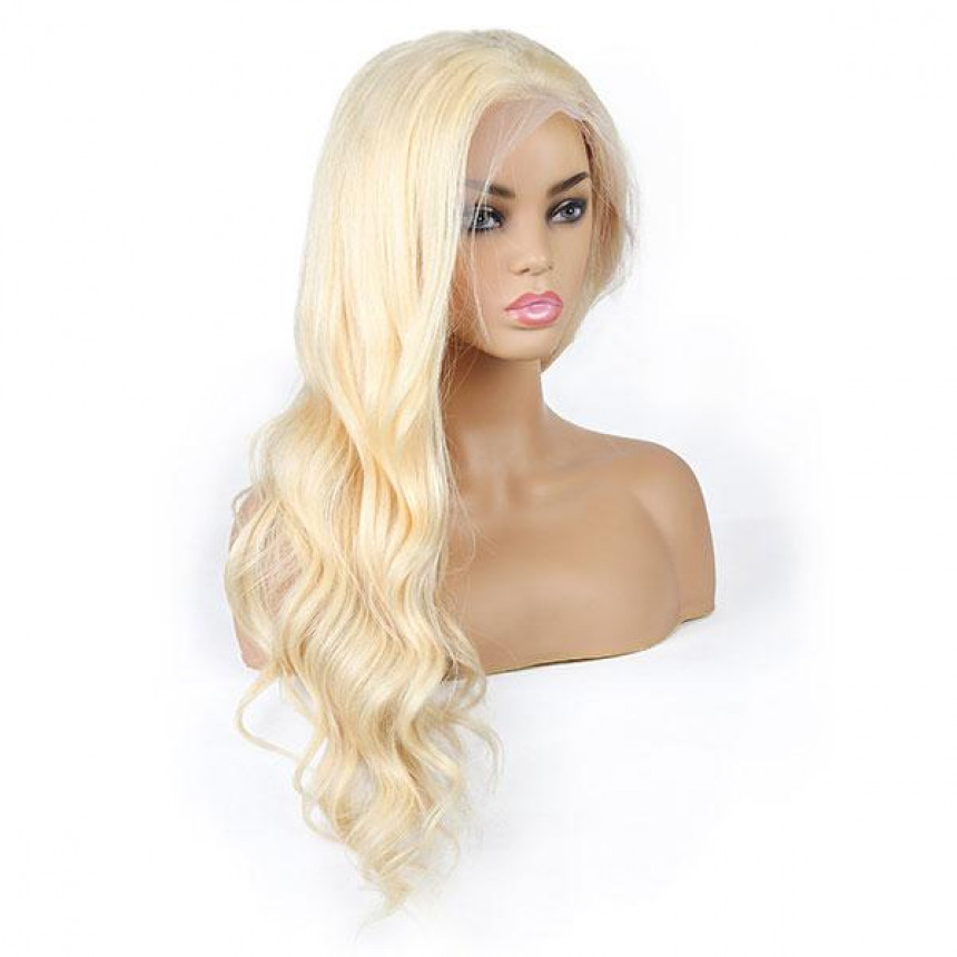 13X4 brazilian 613 lose boby wave lace frontal wig platinum blonde wigs