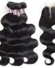 affordable brazilian body wave hair bundles with baby hair  3 bundles hair weave with 2x4 lace closure