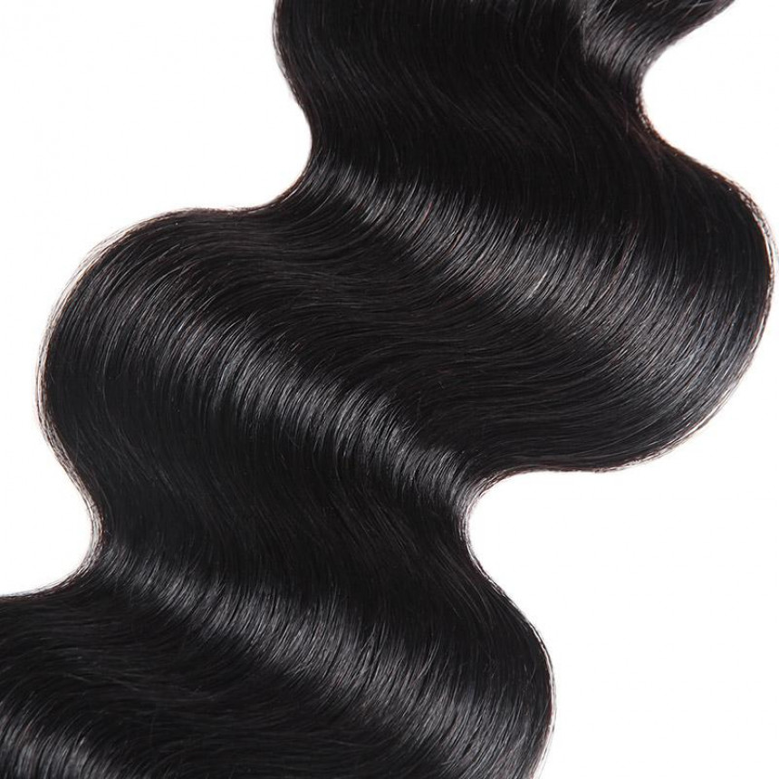 affordable brazilian body wave hair bundles with baby hair  3 bundles hair weave with 2x4 lace closure