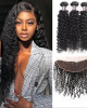 Virgin Brazilian Curly Hair 3 Bundles with 13*4 Lace Frontal