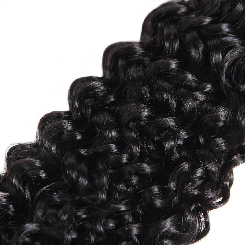 Virgin Brazilian Curly Hair 3 Bundles with 13*4 Lace Frontal