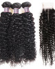 best curly hair weave brazilian 3 bundles hair weave with 2x4 lace closure