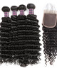 Deep Wave 4 Bundles With 4*4 Lace Closure 100% Virgin Brazilian Human Hair Weave