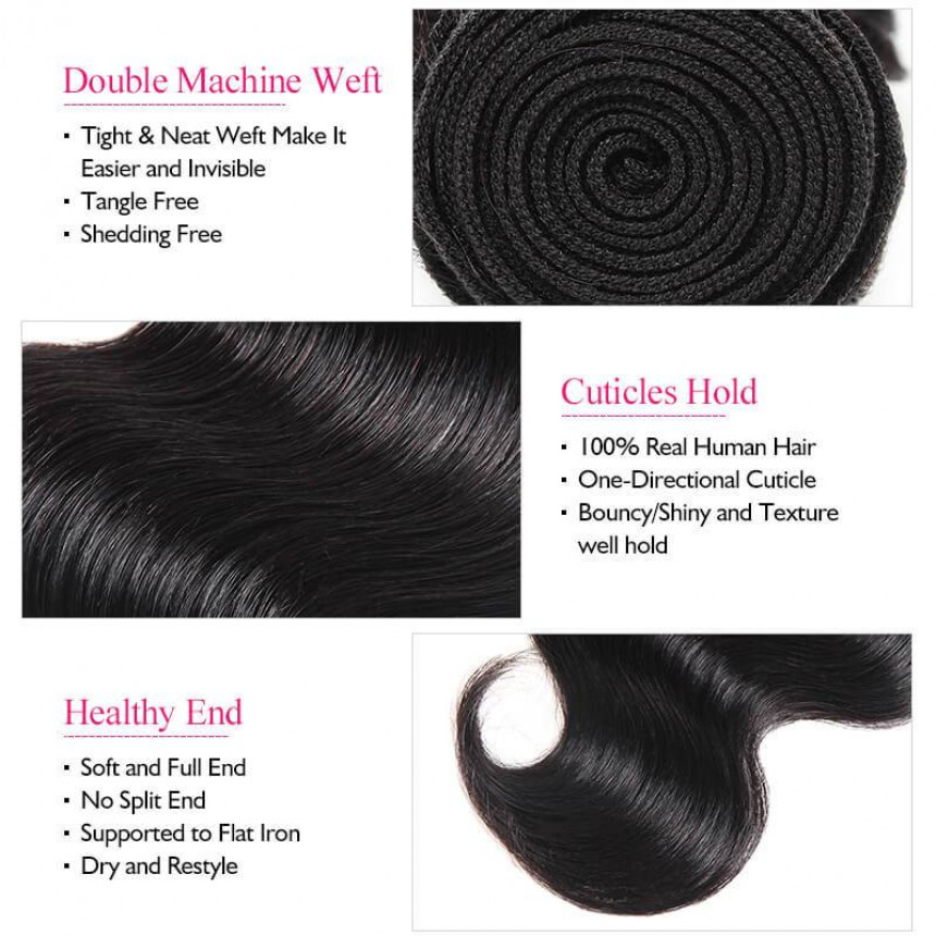 cheap brazilian bundles  body wave 4 bundles with a closure