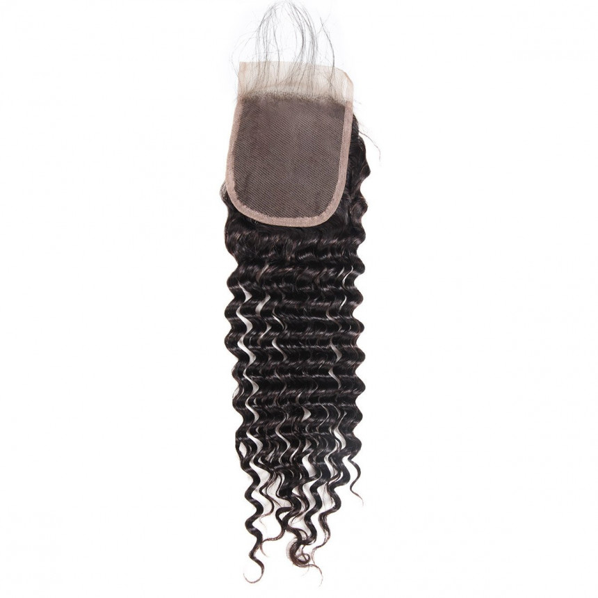  deep wave 3 bundles with brazilian hair  closure