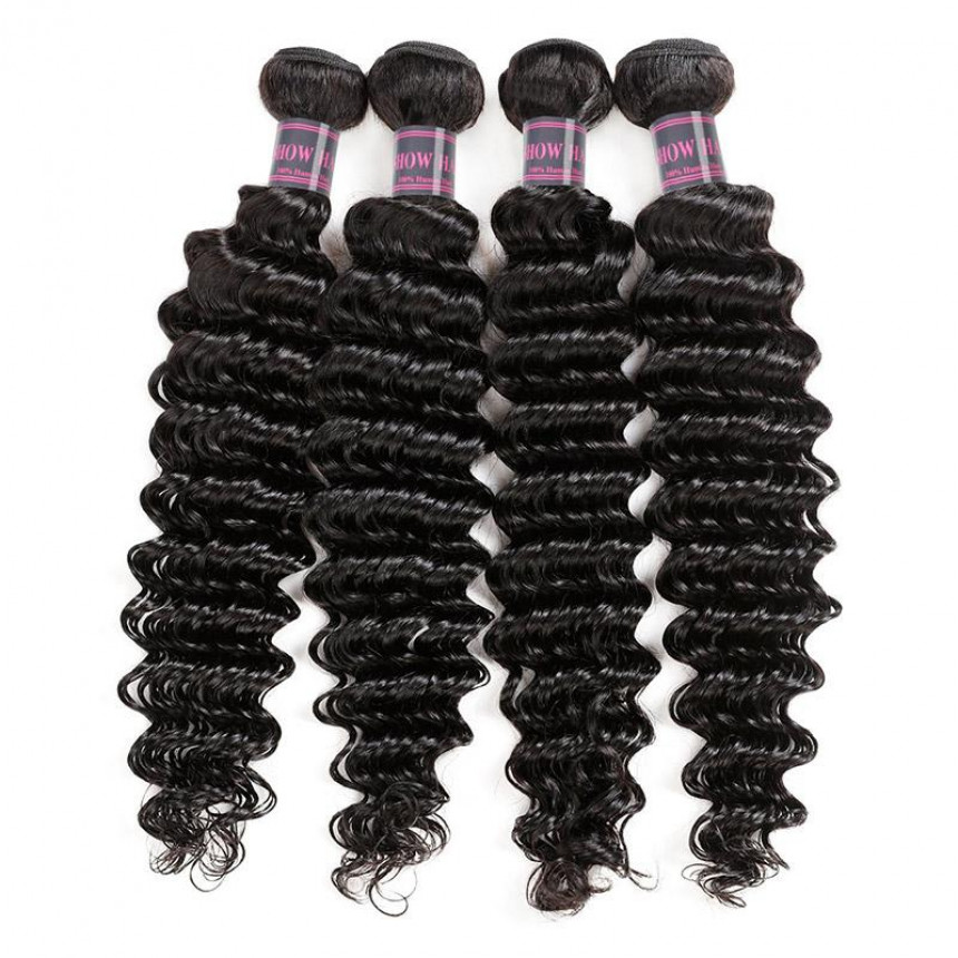 deep wave bundles with frontal brazilian hair deep wave 4 bundles with lace frontal