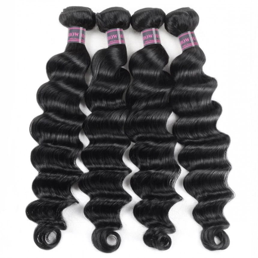 deep wave frontal brazilian loose deep wave hair bundles with 13 4 ear to ear lace frontal closure