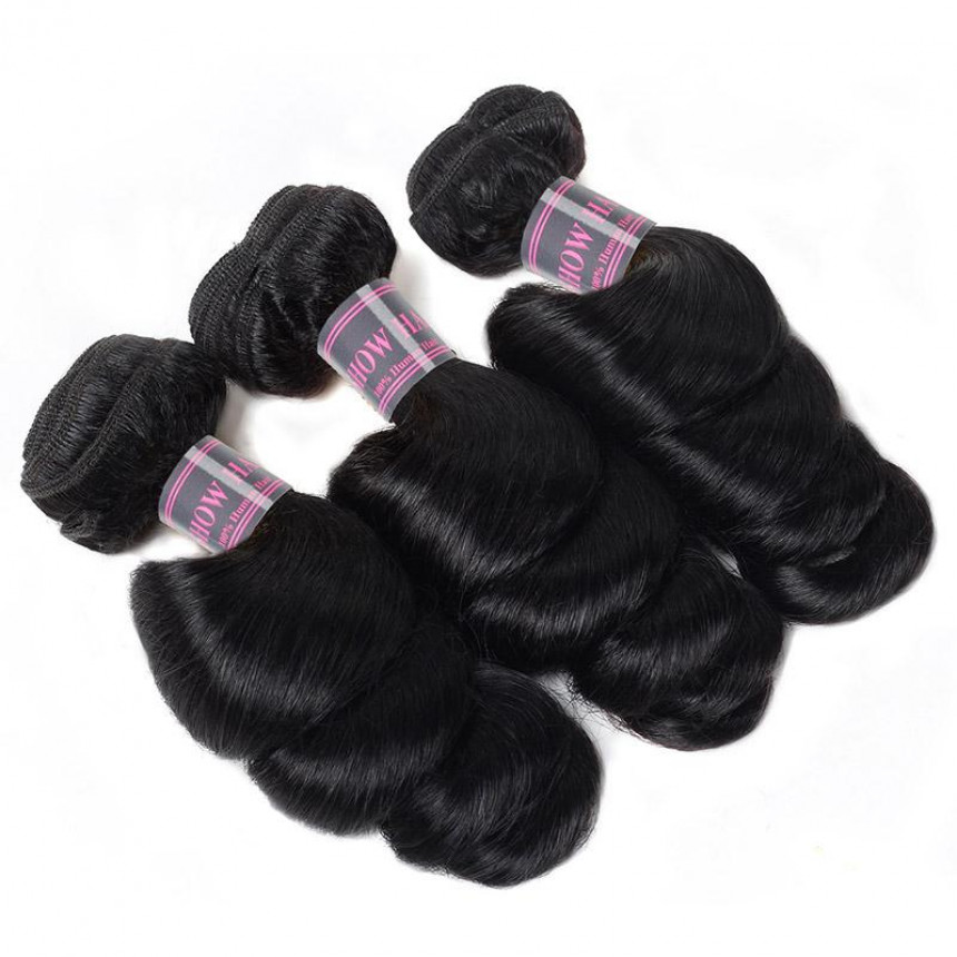 brazilian loose wave  virgin human hair weave 3 bundles with 2 4 lace closure with baby hair