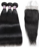 brazilian straight hair 3 bundles with lace closure 1