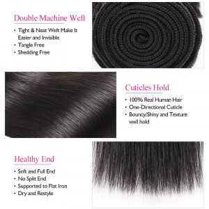 brazilian straight hair 3 bundles with lace closure 1