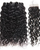 brazilian water wave hair weave 3 bundles with lace closure virgin human hair