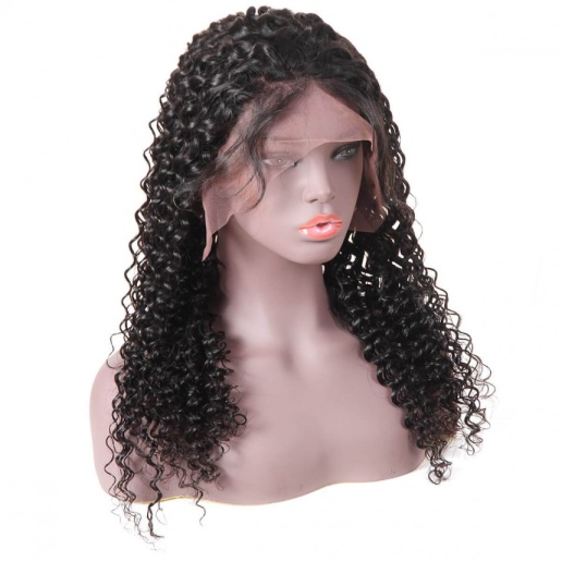cheap  indian hair wigs deep curly hair lace front remy hair wig