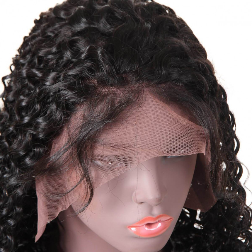 cheap  indian hair wigs deep curly hair lace front remy hair wig