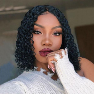 malaysian deep wave hair wigs short bob human hair wig