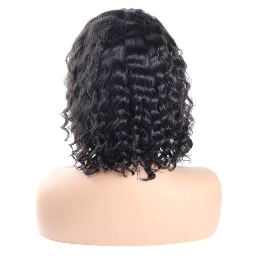 malaysian deep wave hair wigs short bob human hair wig