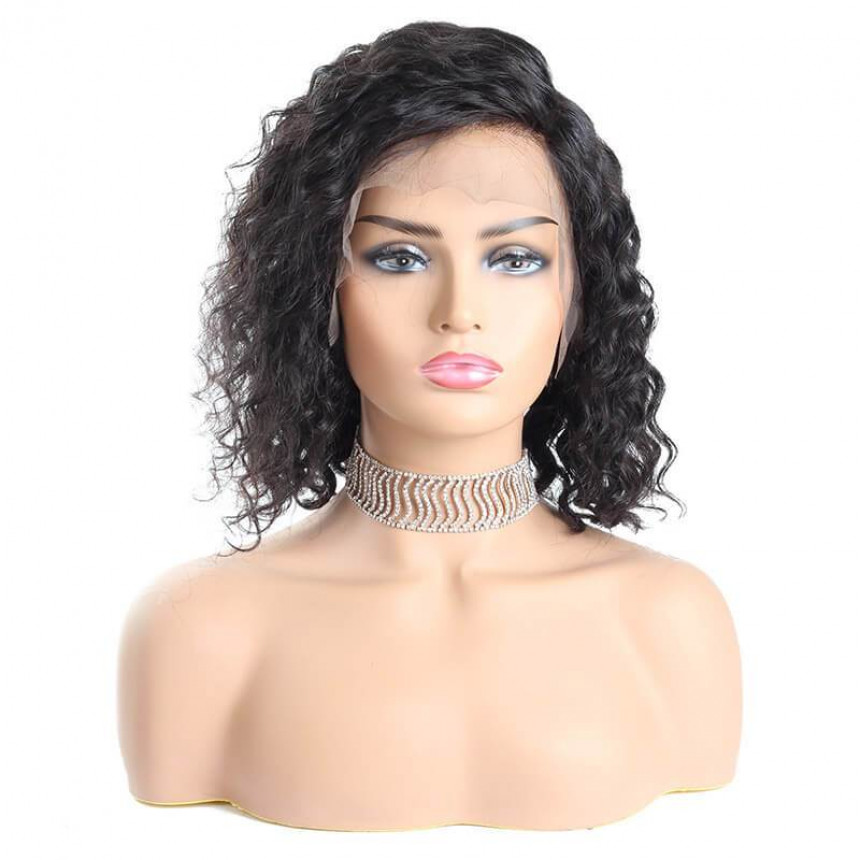 malaysian deep wave hair wigs short bob human hair wig