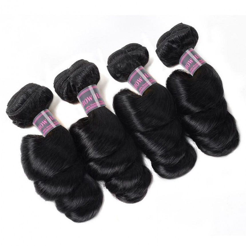 Malaysian Loose Wave Virgin Hair Bundles 4Pcs/Pack