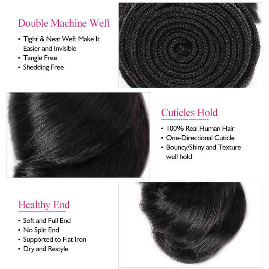 Malaysian Loose Wave Virgin Hair Bundles 4Pcs/Pack