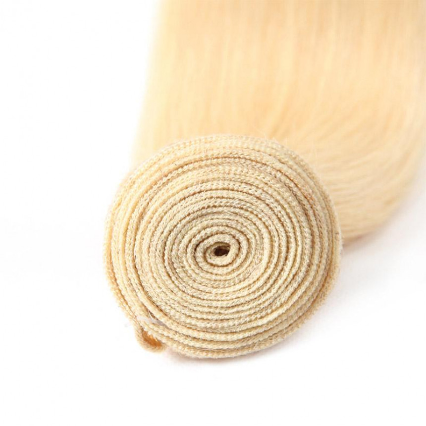 3 bundles of brazilian straight hair 613 Blonde Color