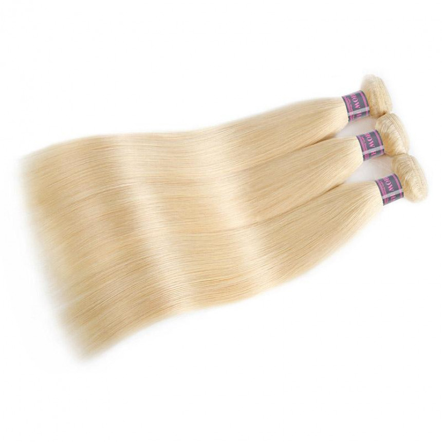 3 bundles of brazilian straight hair 613 Blonde Color