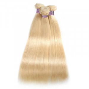 3 bundles of brazilian straight hair 613 Blonde Color