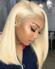 613 Blonde Lace Frontal Straight Bob Wig 100% Unprocessed Virgin Human Hair Short lace front wigs	