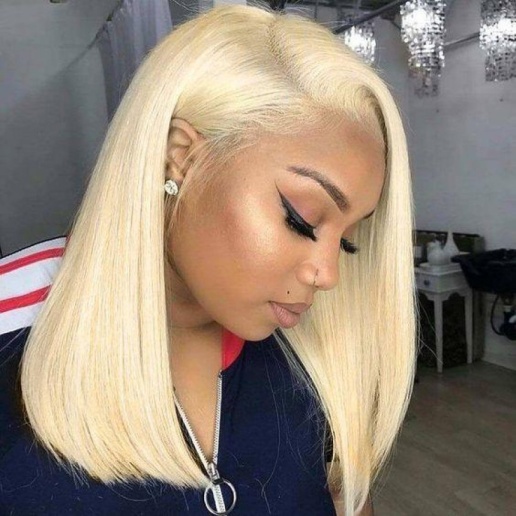 613 Blonde Lace Frontal Straight Bob Wig 100% Unprocessed Virgin Human Hair Short lace front wigs	
