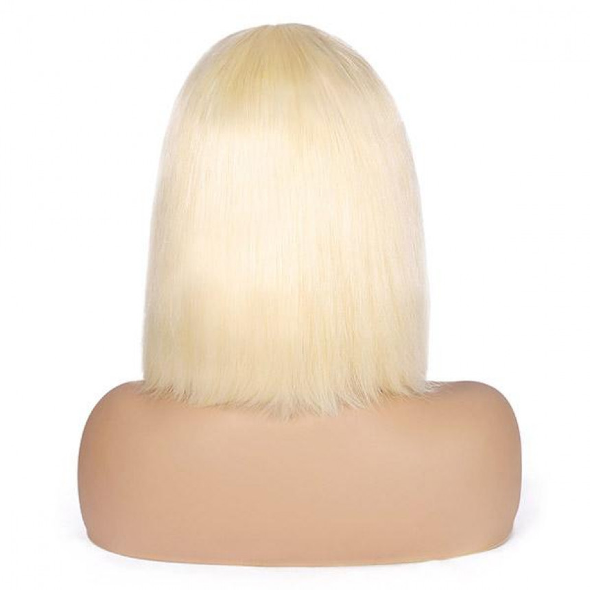 613 Blonde Lace Frontal Straight Bob Wig 100% Unprocessed Virgin Human Hair Short lace front wigs	