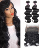 Body Wave Hair 2 Bundles With 360 lace Frontal Virgin Brazilian Human Hair Extensions include 24 inch hair extensions