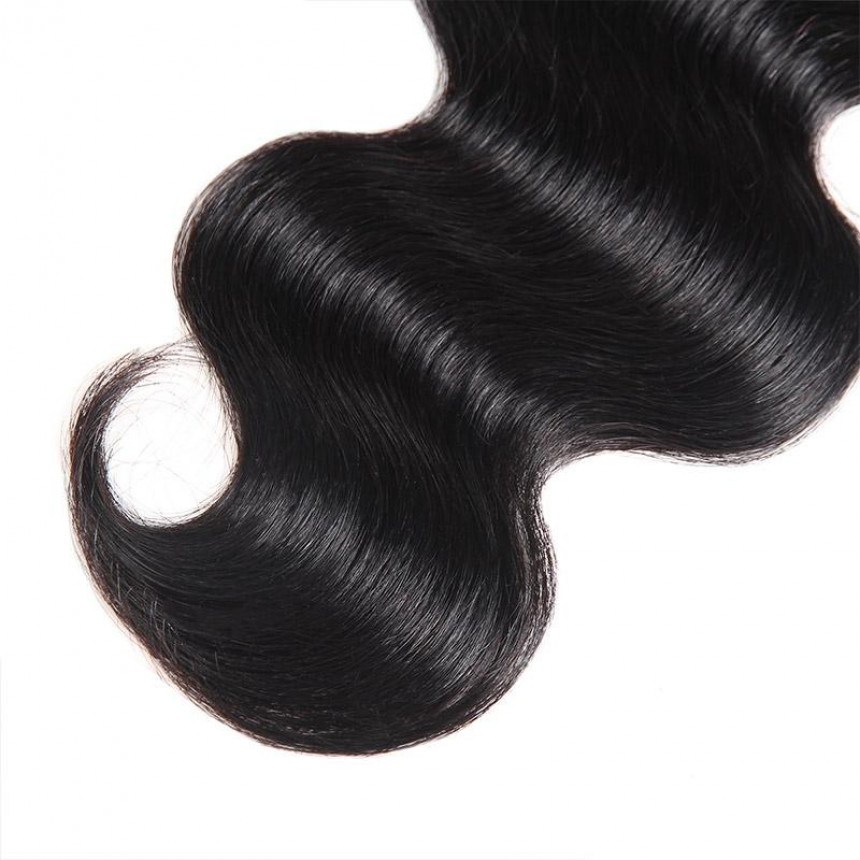 Virgin Brazilian Body Wave Hair 3 Bundles With 2*4 Lace Closure